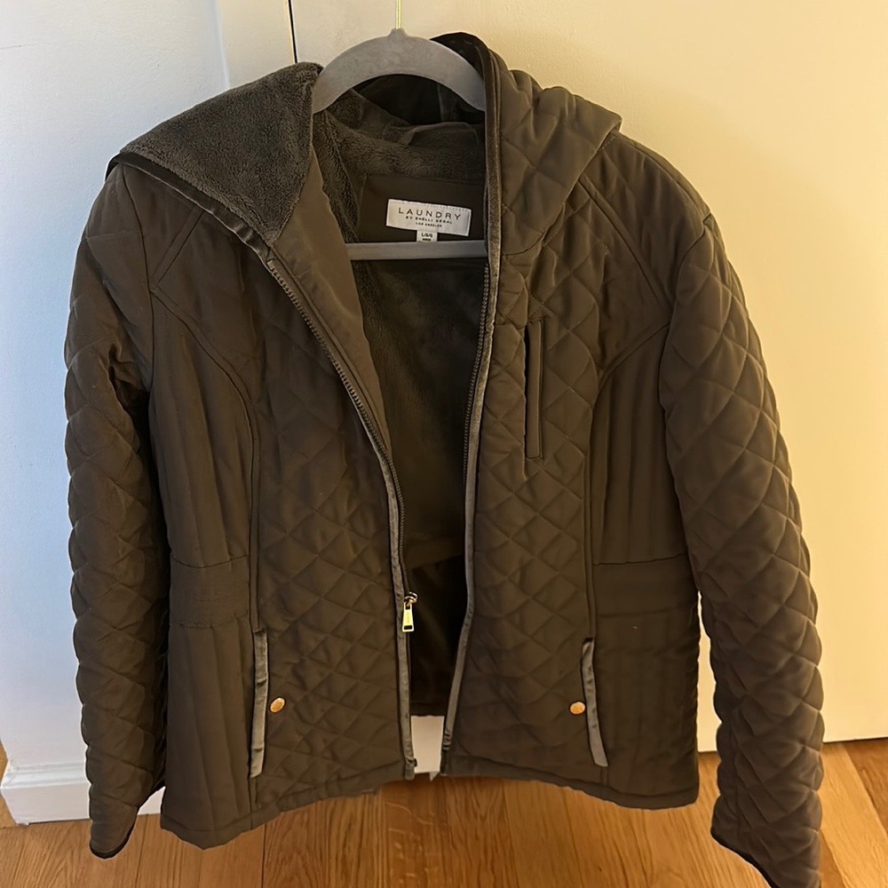 Olive fall coat soft interior